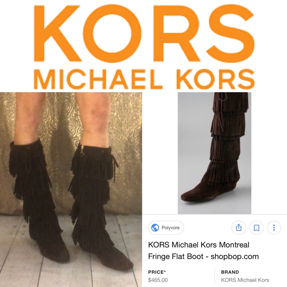 KORS by MICHAEL KORS flat fringe boots sz 9
